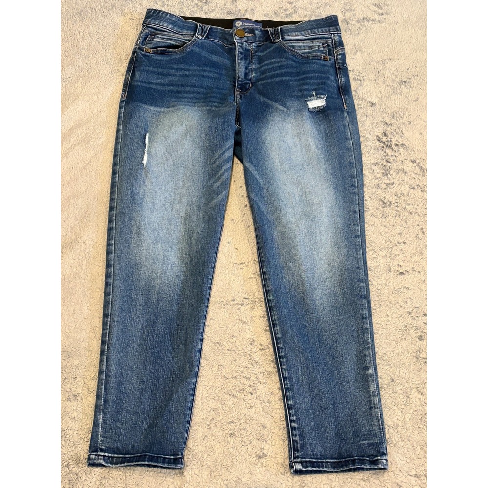 Democracy Womens 12 Ab Solution Blue Stretch Denim Mid Rise Slim Ankle Jeans